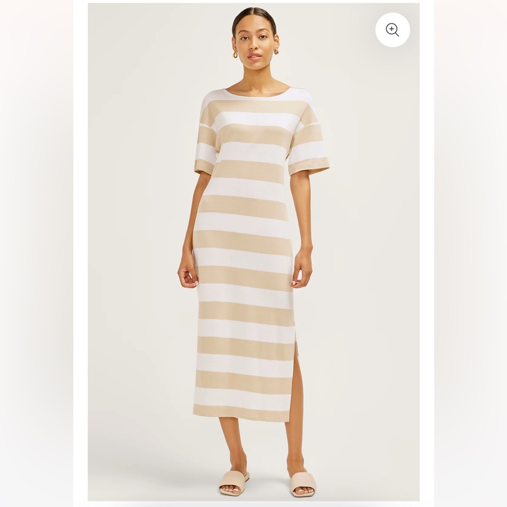 Three dot stripe t shirt dress